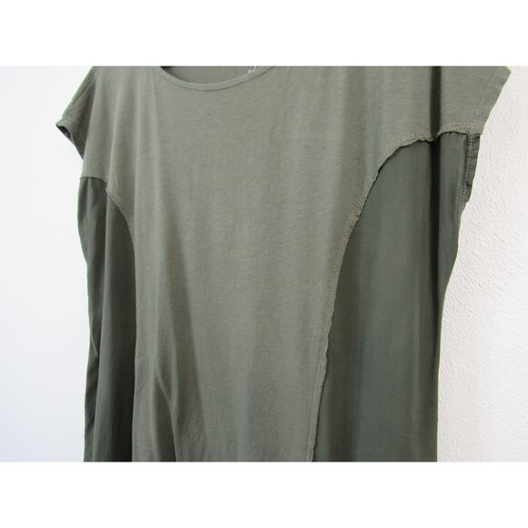 T.la Small Provincetown Top Anthropologie Women's Olive Green Tunic Split Hem - Picture 6 of 7
